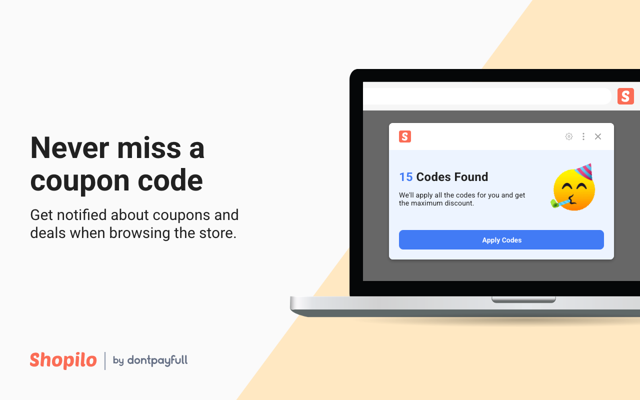 Shopilo: Automatic Coupon Finder by DontPayFull - 截图 1