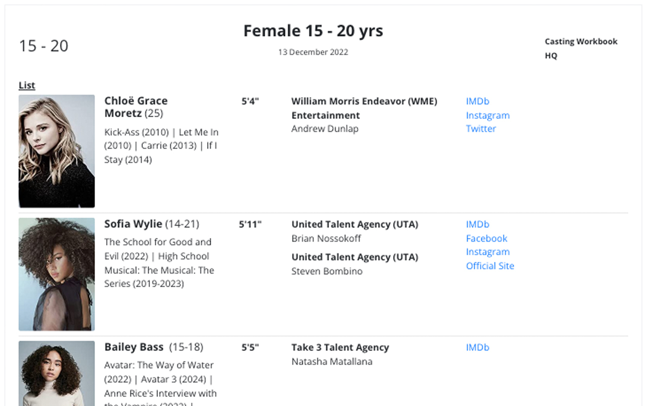 CastLists by Casting Workbook - 截图 4