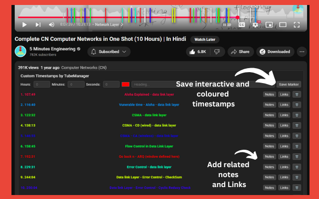 TubeManager - Save, Tag & Timestamp YouTube Videos - 截图 5