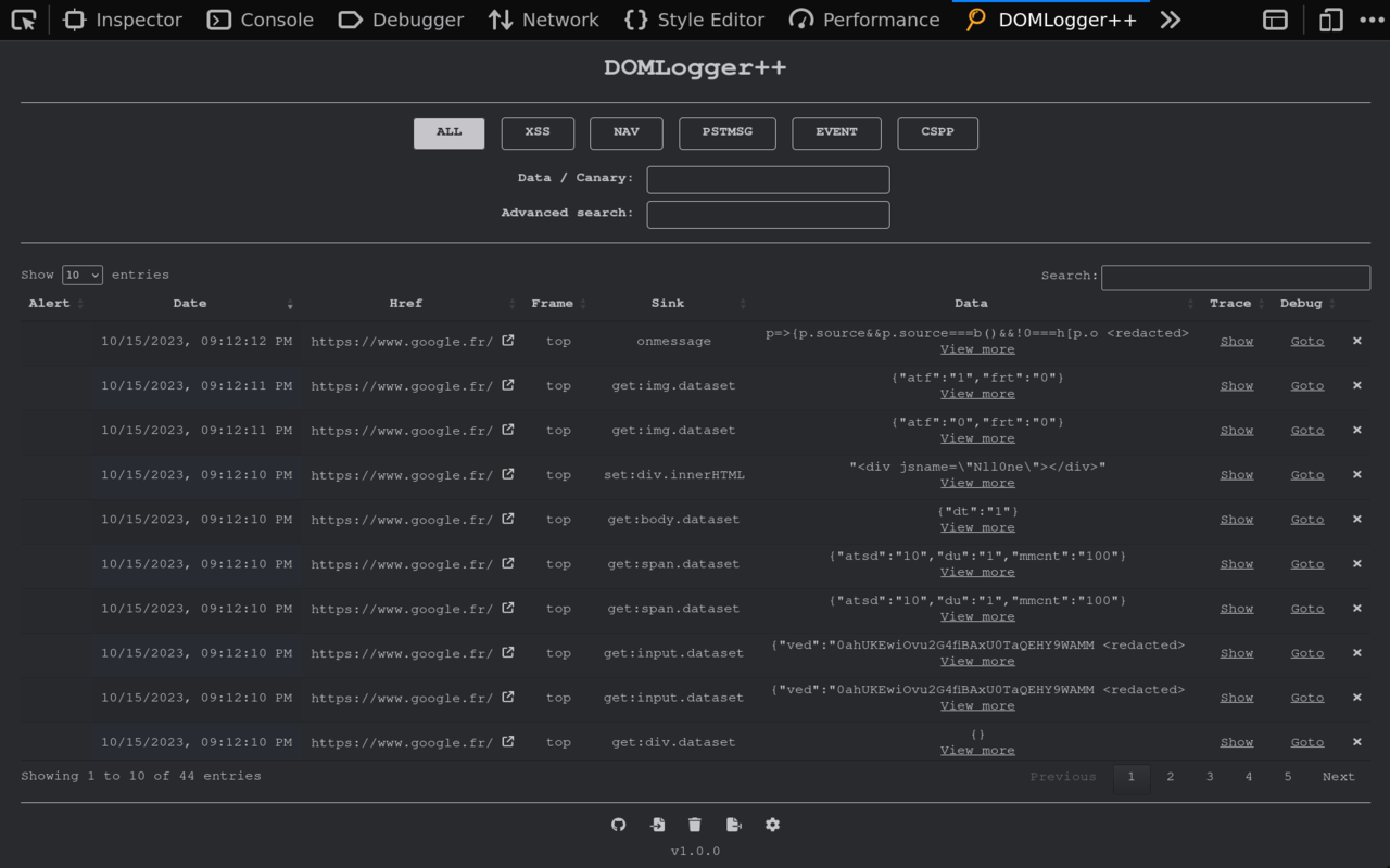 DOMLogger++ - 截图 2