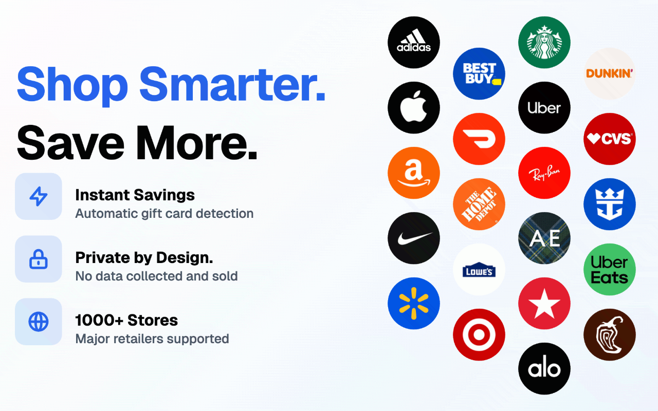 CardDeals — Discounted Gift Cards, Automatic Savings - 截图 2