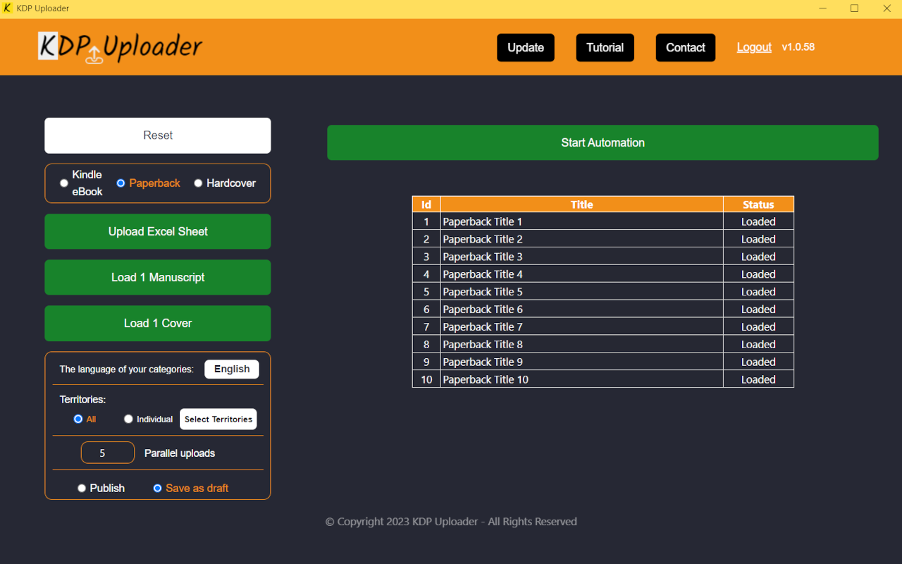 KDP Uploader - 截图 2