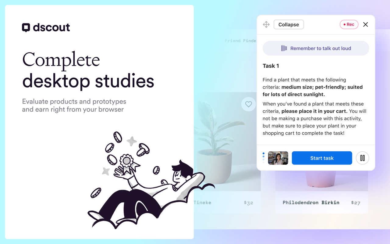 Dscout: Get paid to test websites and products - 截图 1