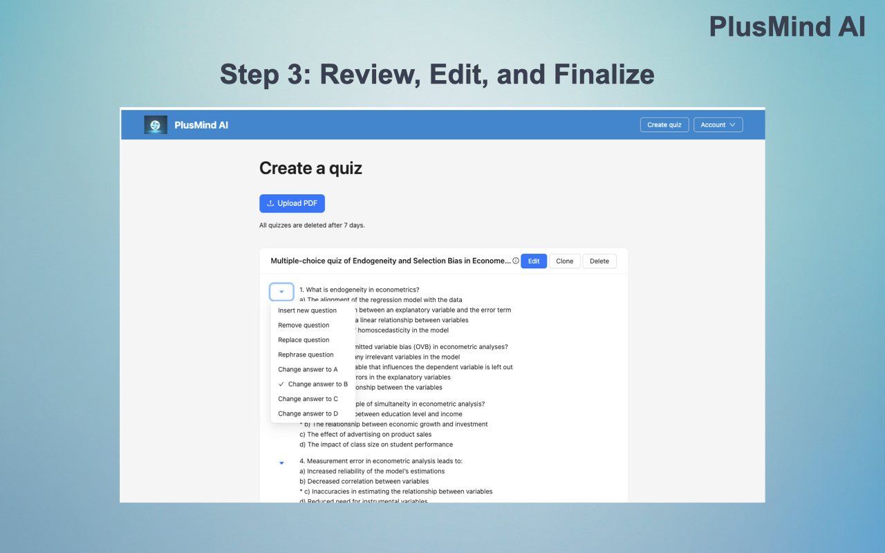 PlusMind + ChatGPT quiz creator for Canvas - 截图 3
