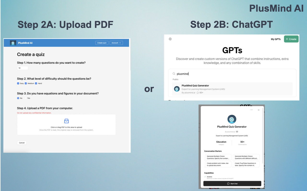 PlusMind + ChatGPT quiz creator for Canvas - 截图 4