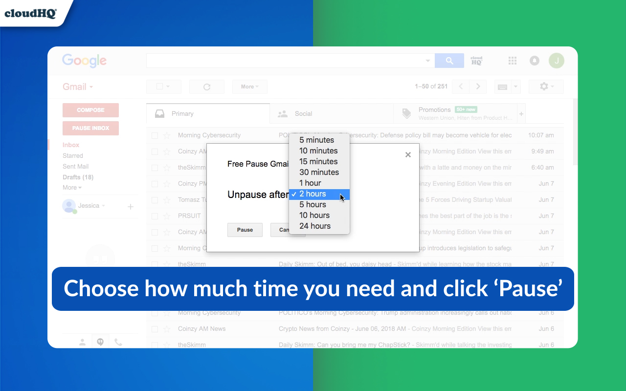 Pause Gmail by cloudHQ - 截图 2