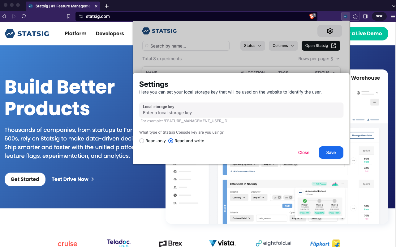 Statsig Features and Experimentation - 截图 4