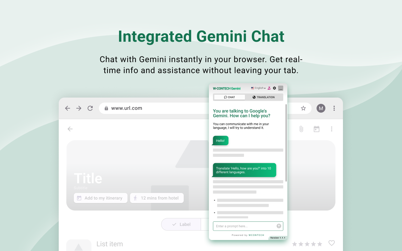 W-Contech Gemini Chat & Translate - 截图 2