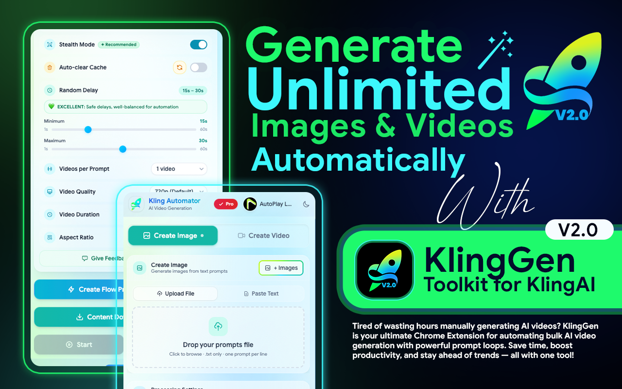 KlingGen - Bulk AI Video & Image Generation Toolkit for KlingAI - 截图 2