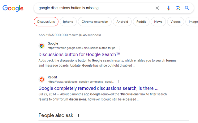 Discussions button for Google Search™ - 截图 1