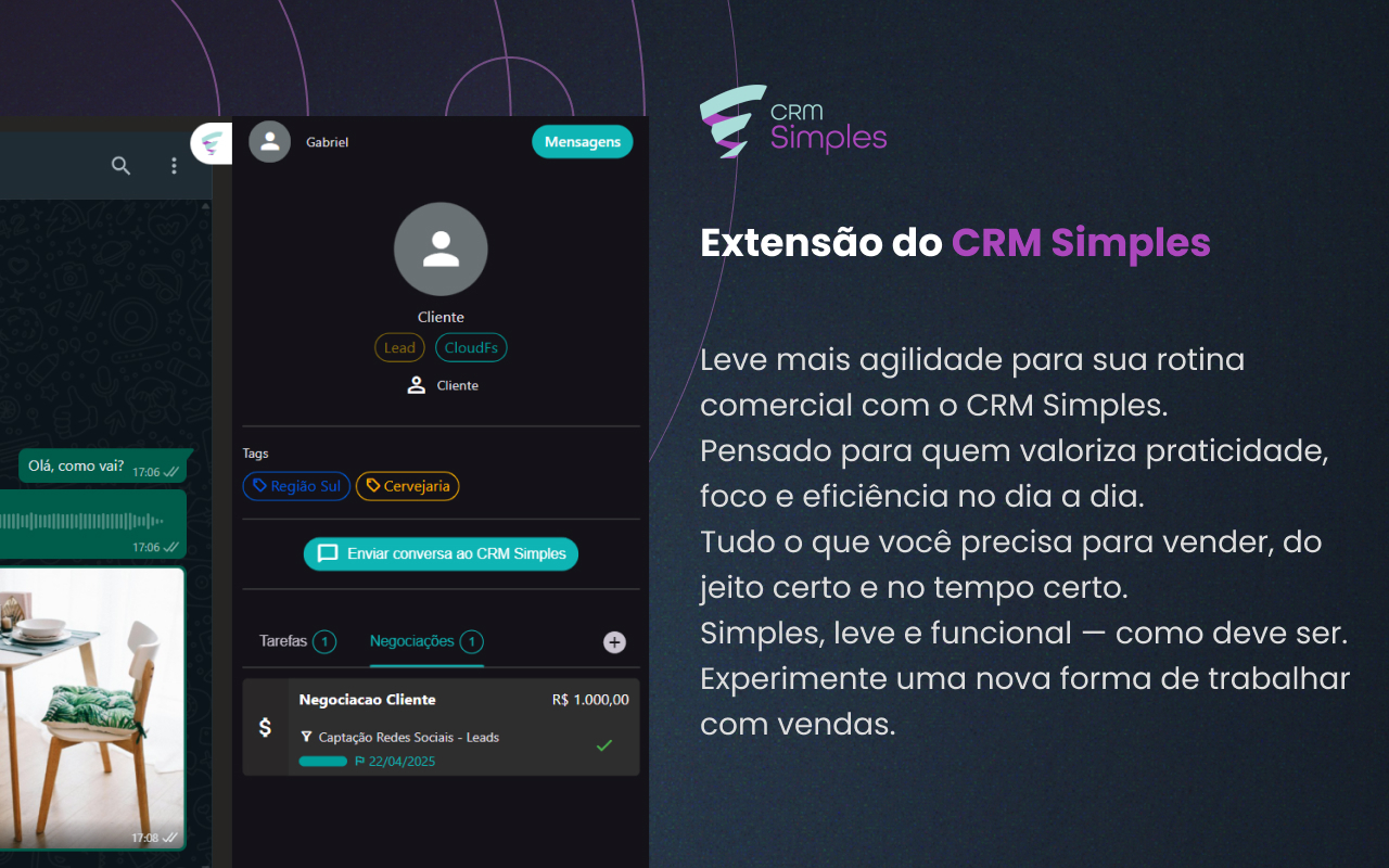 CRM Simples para vender no WhatsApp. - 截图 2