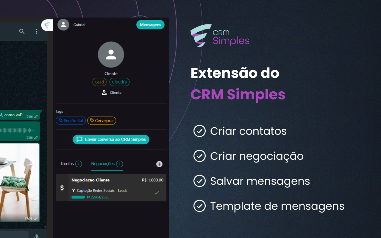 CRM Simples para vender no WhatsApp. - 截图 3