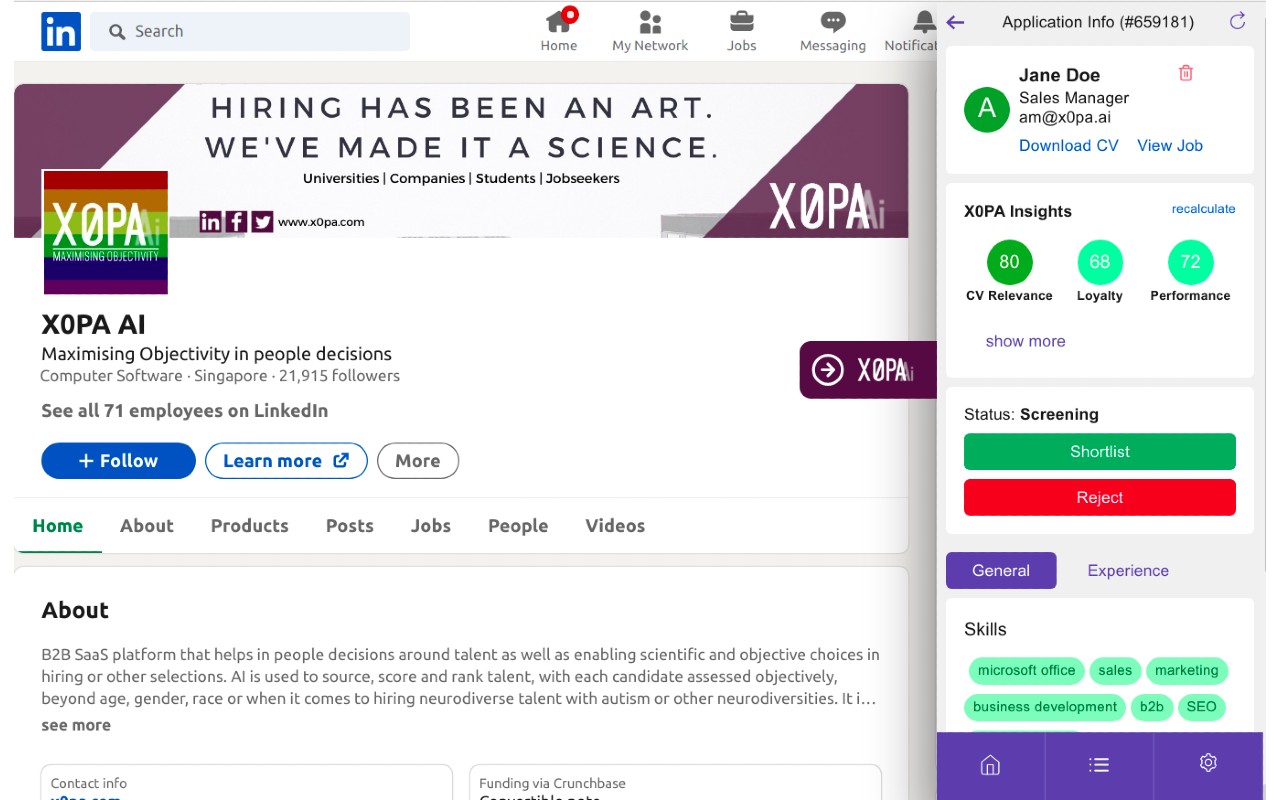 X0PA Recruiter Extension - 截图 4