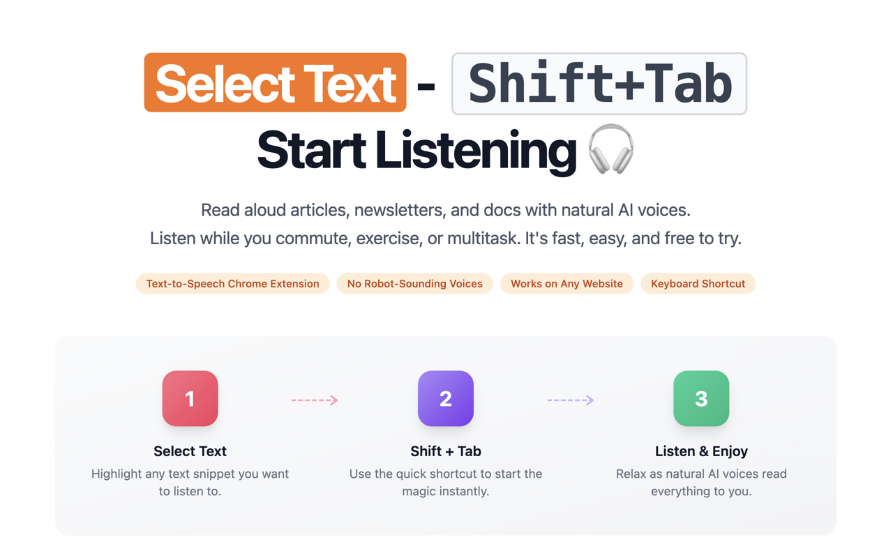 Article Audio - Read Selected Text Aloud (TTS) - 截图 3