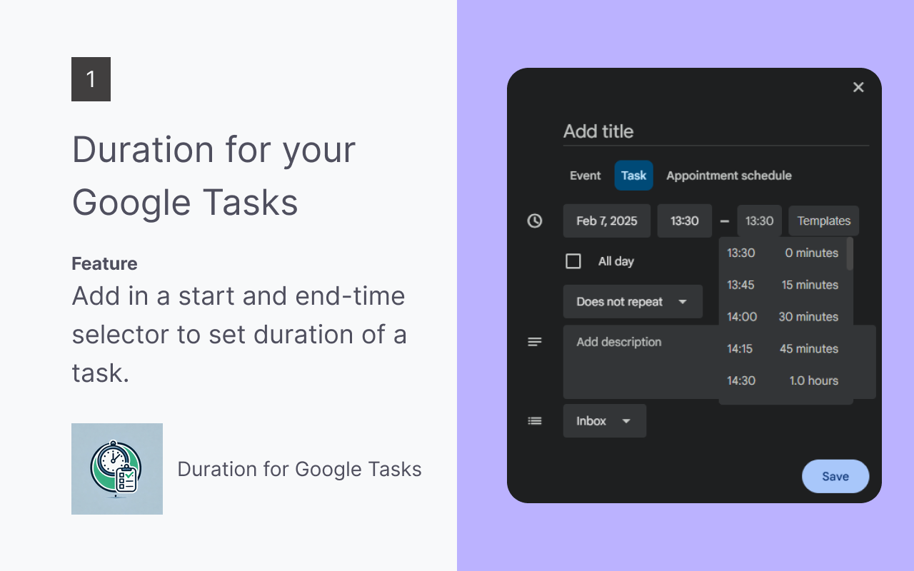 Duration for Google Tasks - 截图 5