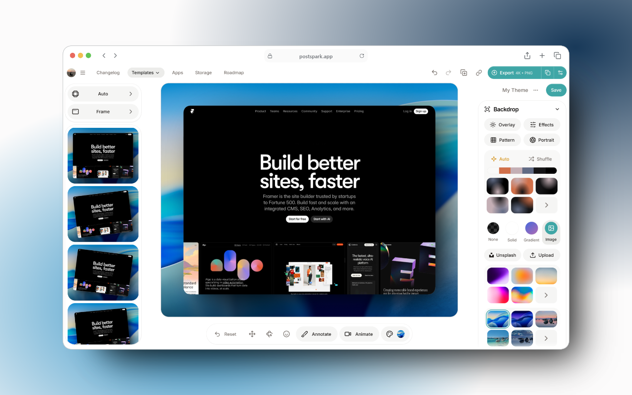 PostSpark - Beautiful Screenshots & Mockups - 截图 1