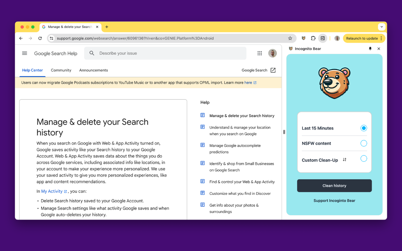 Incognito Bear: Remove NSFW Websites - 截图 2