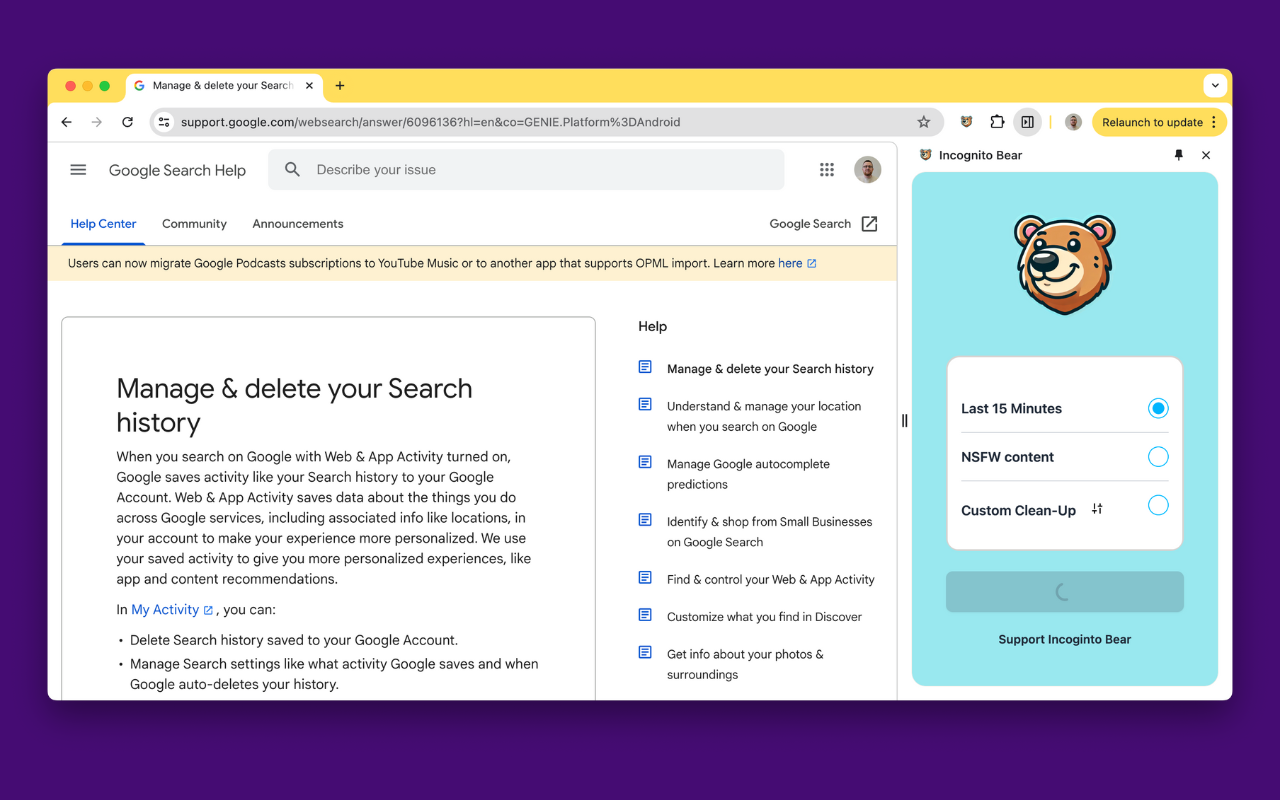 Incognito Bear: Remove NSFW Websites - 截图 3