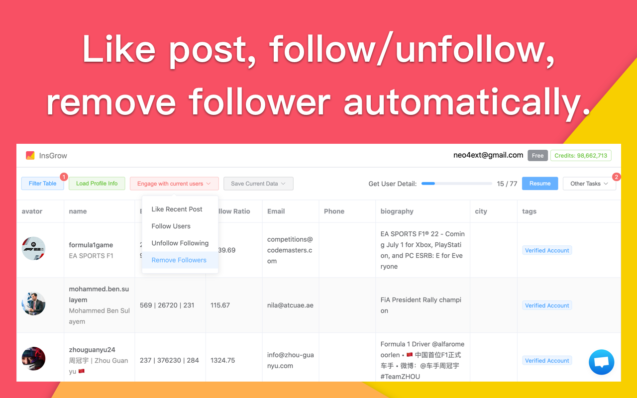 InsGrow - IG automation tool - 截图 2