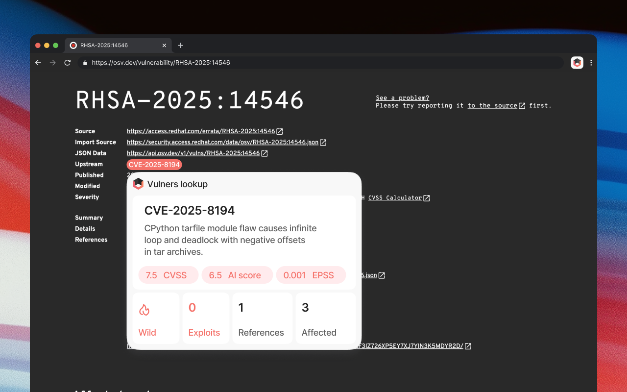 Vulners Lookup - 截图 2