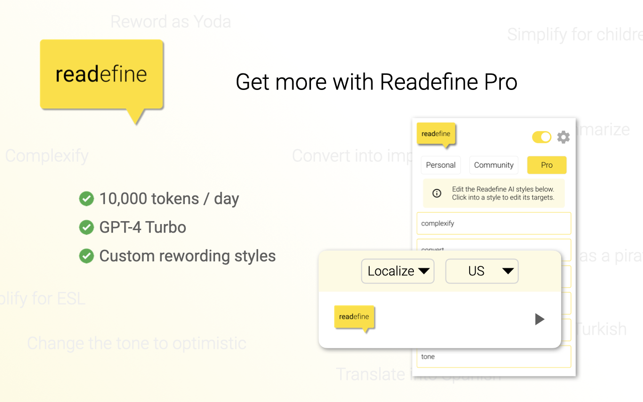 Readefine - Reword the Internet - 截图 4