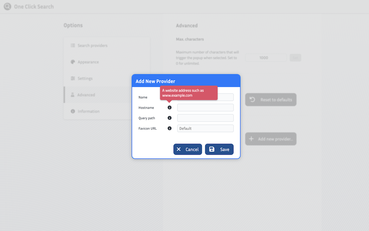 One Click Search - Select and search popup - 截图 3