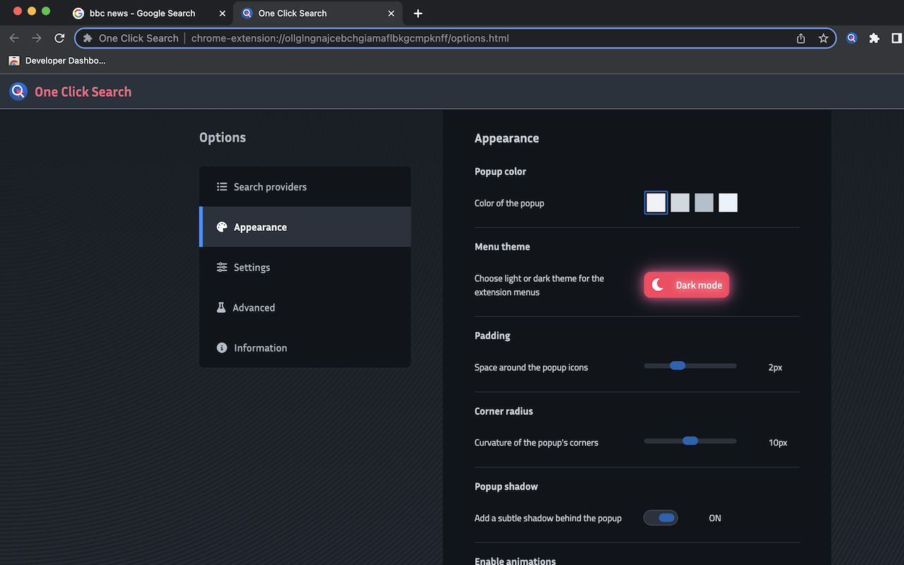 One Click Search - Select and search popup - 截图 4