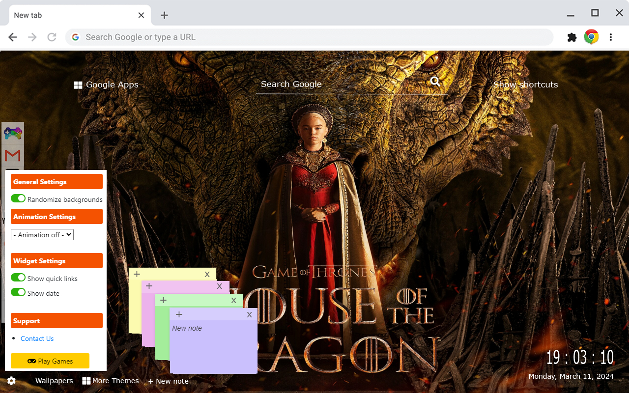 House of the Dragon Wallpapers New Tab Extension - 截图 4