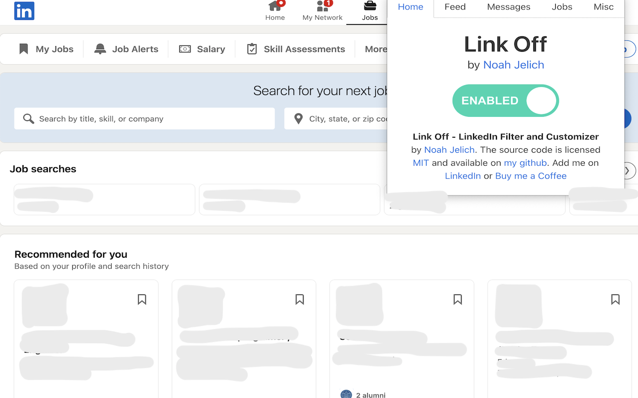 LinkOff - Filter and Customizer for LinkedIn™ - 截图 1