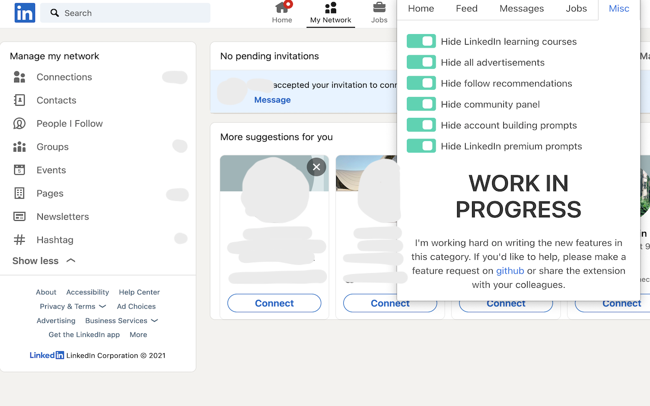 LinkOff - Filter and Customizer for LinkedIn™ - 截图 3