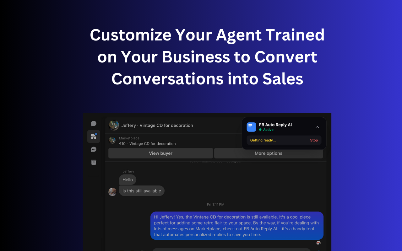 FB Auto Reply AI - Automation for Facebook Marketplace - 截图 4