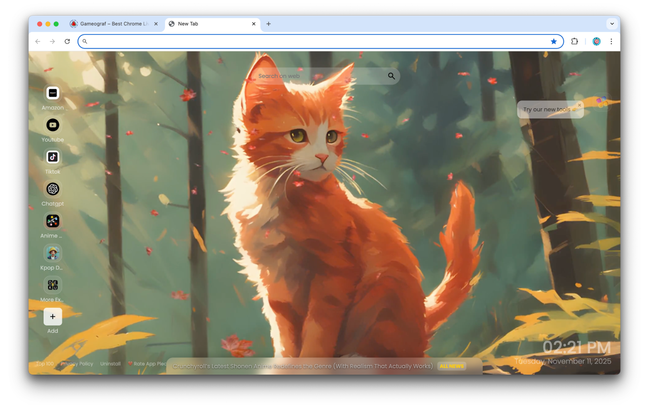 Cat in Autumn Live Wallpaper - 截图 3