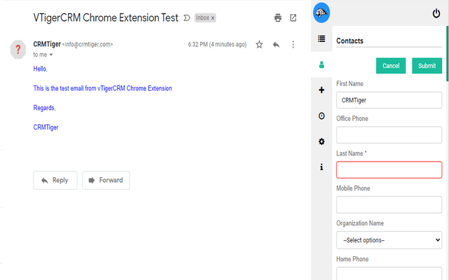 CRMTiger - Gmail Plugin for vTiger CRM - 截图 2
