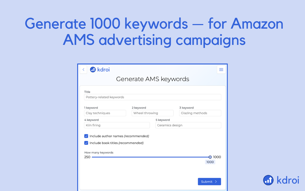KDROI – Book Marketing Tools for Authors - 截图 3