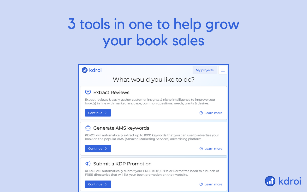 KDROI – Book Marketing Tools for Authors - 截图 4