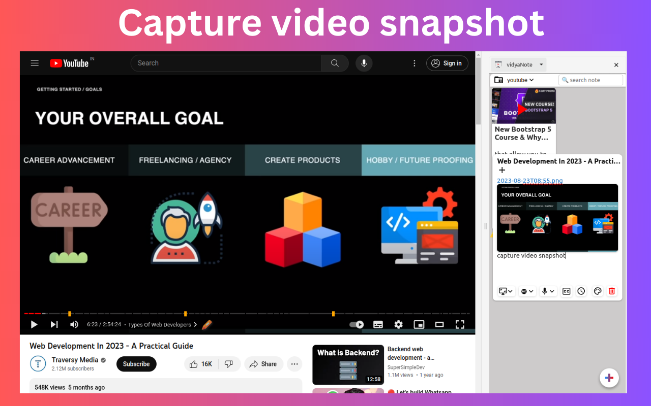 vidyaNote - YouTube 笔记和荧光笔 - 截图 2