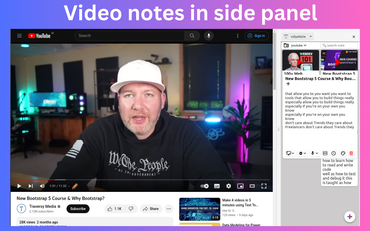 vidyaNote - YouTube 笔记和荧光笔 - 截图 5