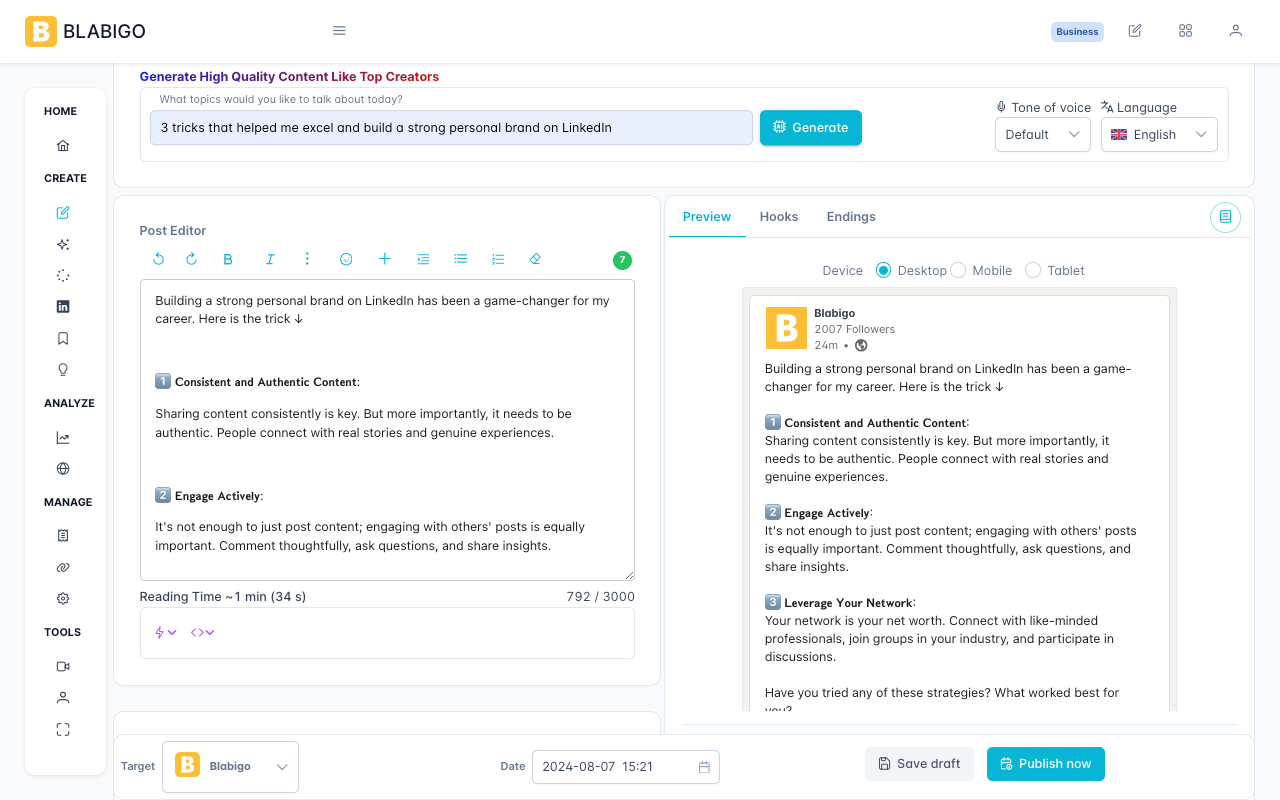 Blabigo - Text Formatter For LinkedIn - 截图 2