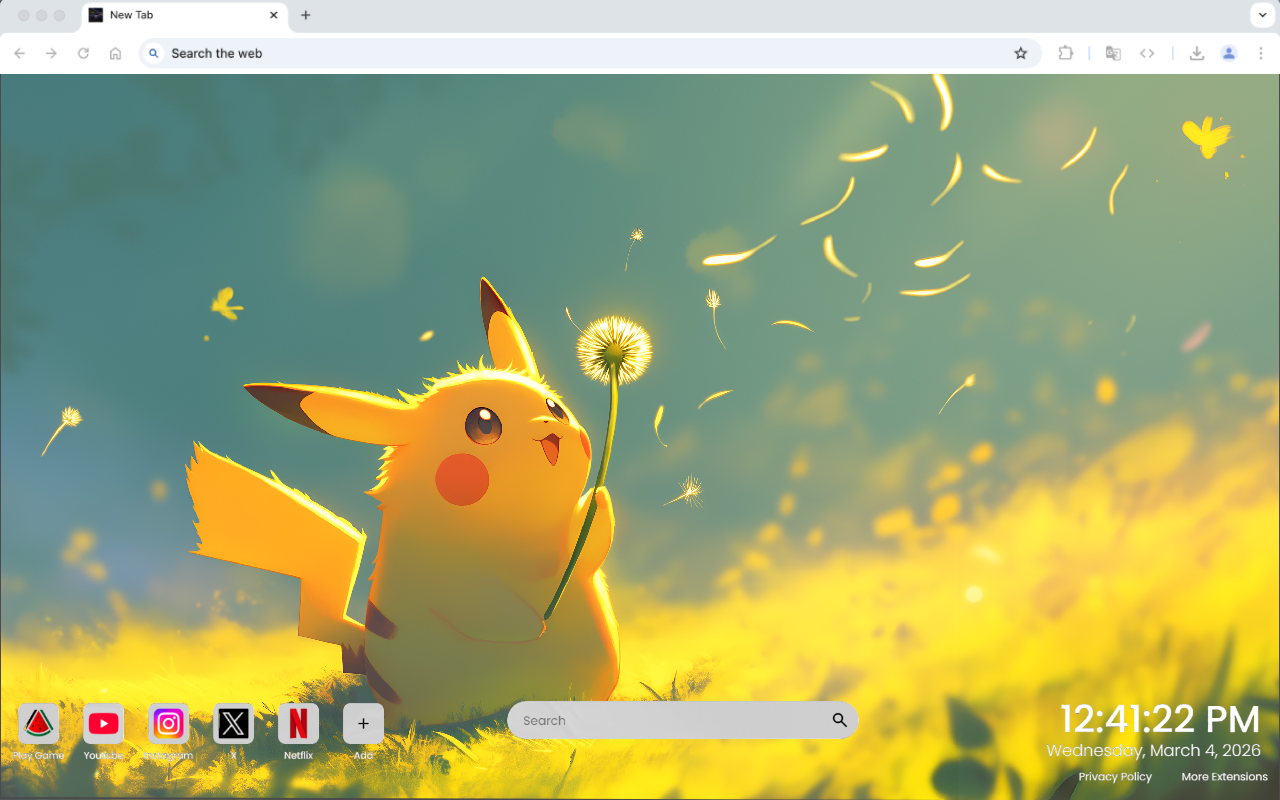 Pikachu Blowing Dandelion Fluffy Seeds Live Wallpaper New Version - 截图 3