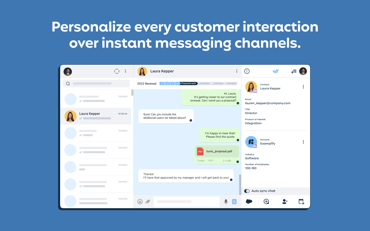 tuvis for WhatsApp and Salesforce - 截图 2