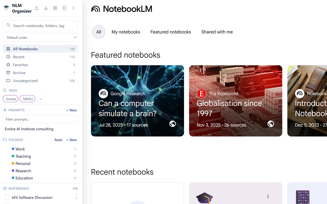 NLM Organizer by Tim Mousel — Evolve AI - 截图 1