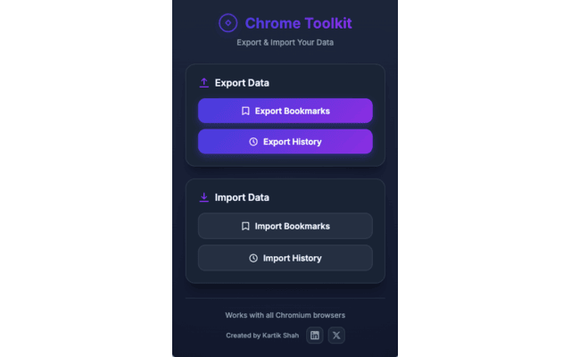 Chrome Toolkit - Export/Import - 截图 1