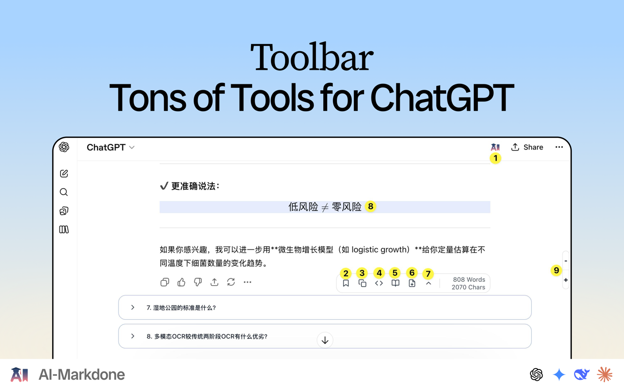 AI-MarkDone — ChatGPT 导航、阅读与知识整理插件 - 截图 1