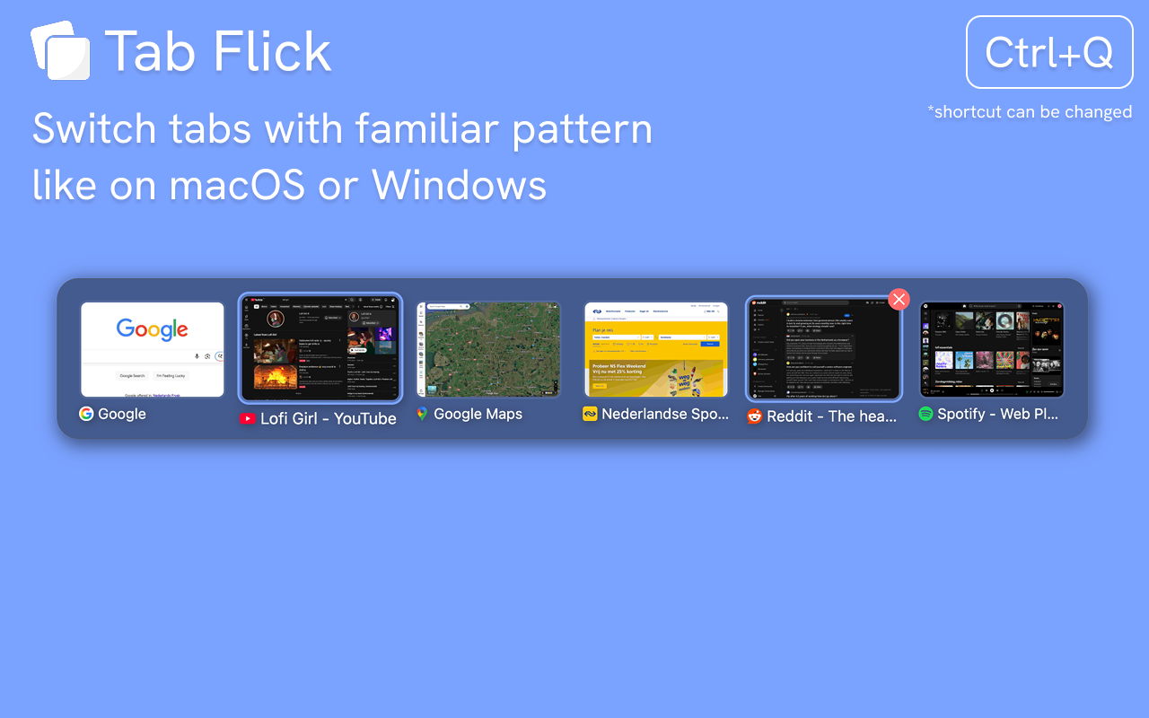Tab Flick ✨ — switch your tabs fast, like on Windows or macOS - 截图 2