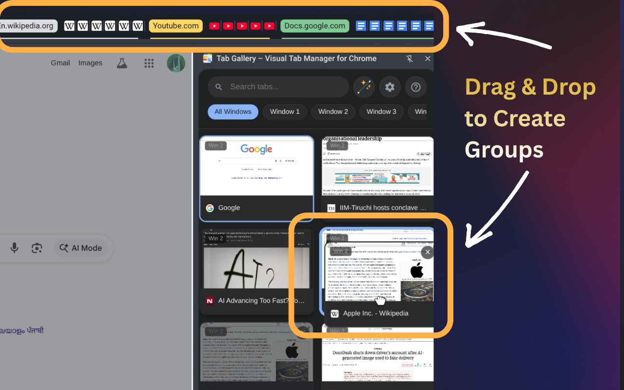 Tab Gallery – Visual Tab Manager for Chrome - 截图 2