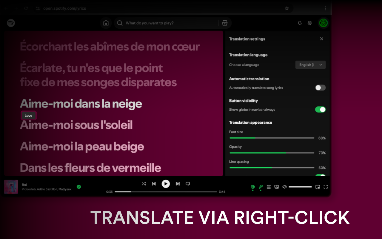 LyriCat – Spotify 歌词翻译器 - 截图 2
