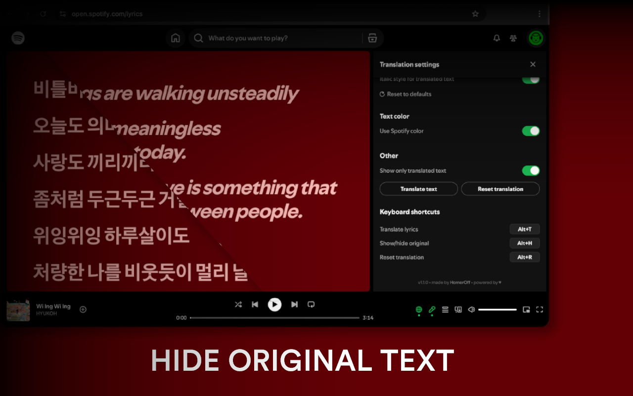 LyriCat – Spotify 歌词翻译器 - 截图 5