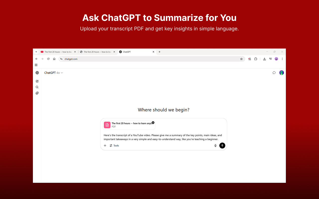 YT2PDF - YouTube Transcript Exporter - 截图 1