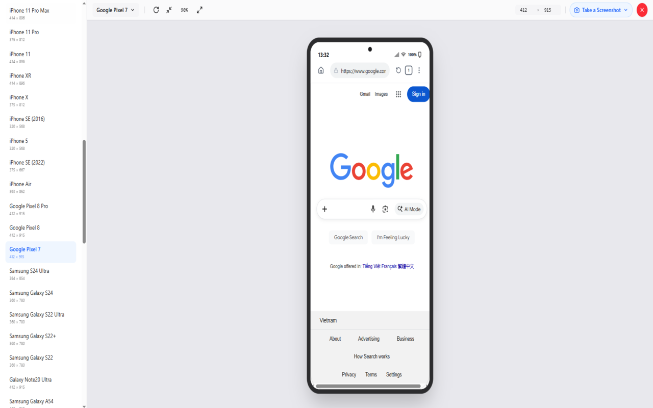Mobile phone emulator - test websites - 截图 4