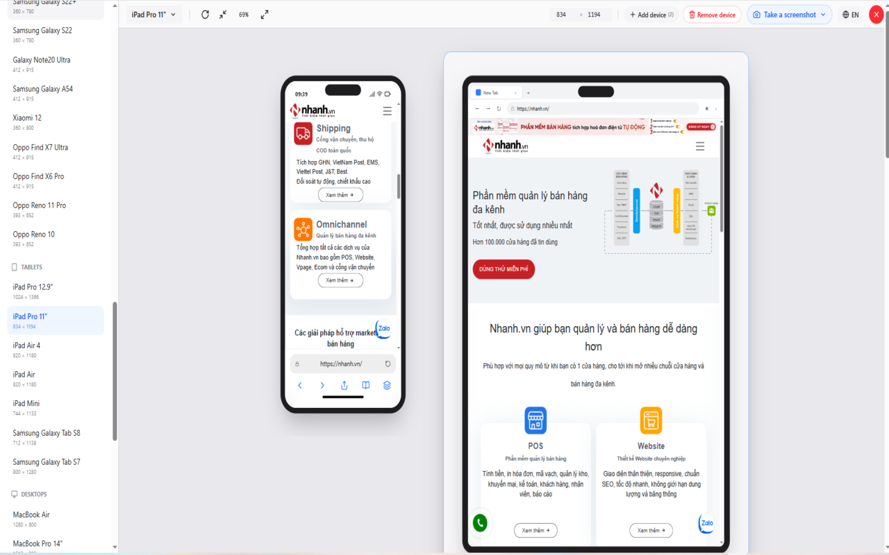 Mobile phone emulator - test websites - 截图 5